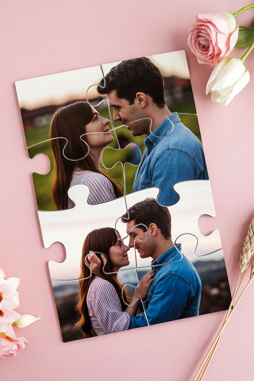 Double Sided Photo Puzzle - 25 Valentine's Day Puzzle Photo Ideas