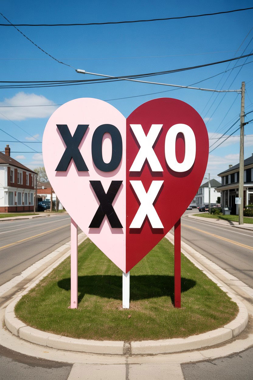 Double Sided Sign - 25 Valentine's Day Yard Sign Ideas