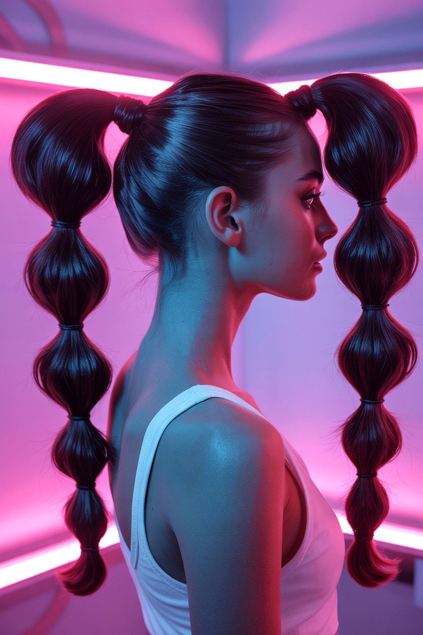 Double Sleek Ponytail - 25 Valentine's Day Sleek Ponytail Ideas