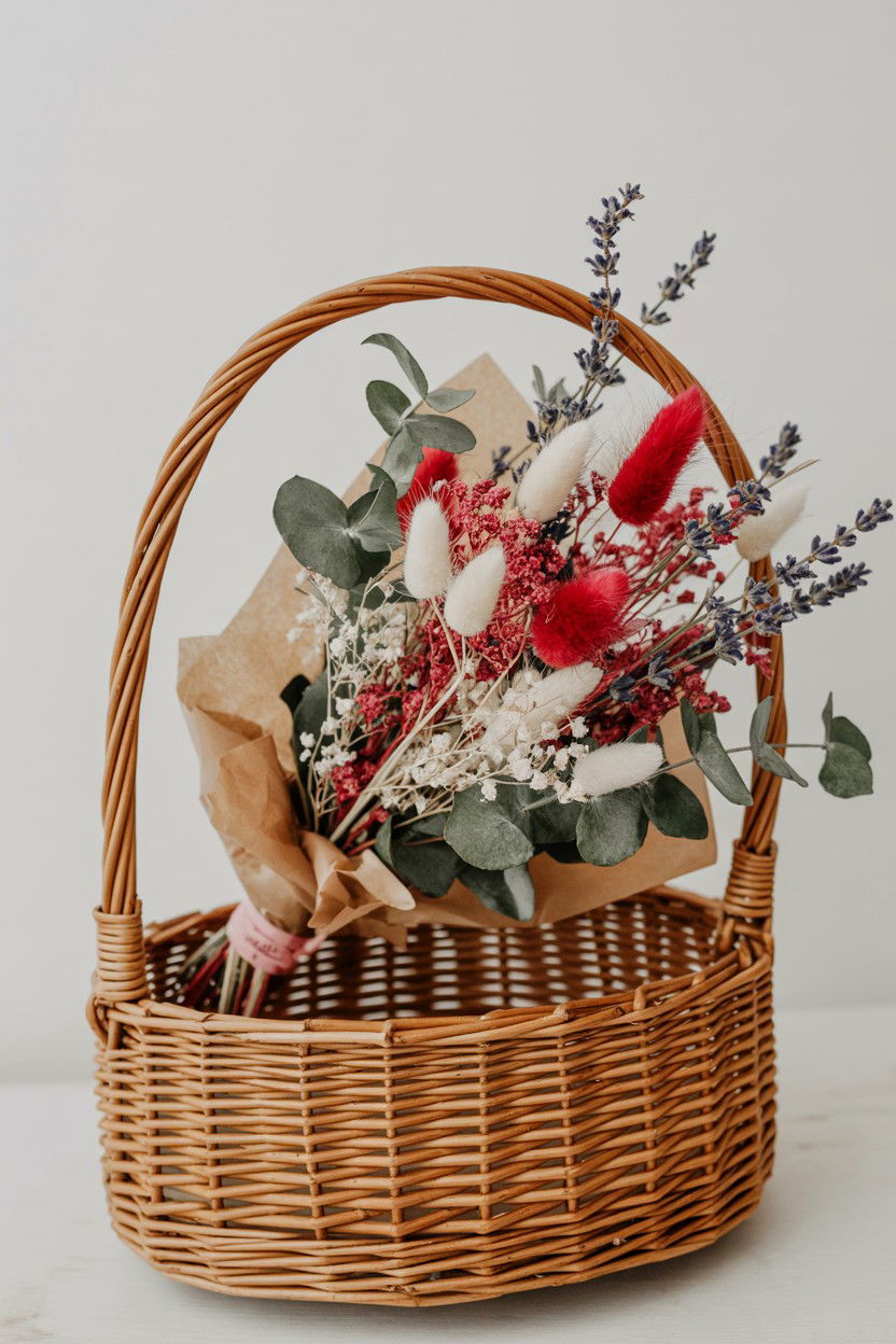 Dried Flower Bouquet - 25 Valentine's Day Gift Basket Filler Ideas