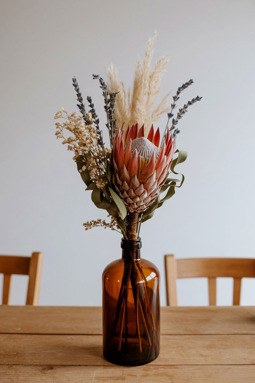 Dried Flower Bouquet - 25 Boho Valentine's Day Decor Ideas