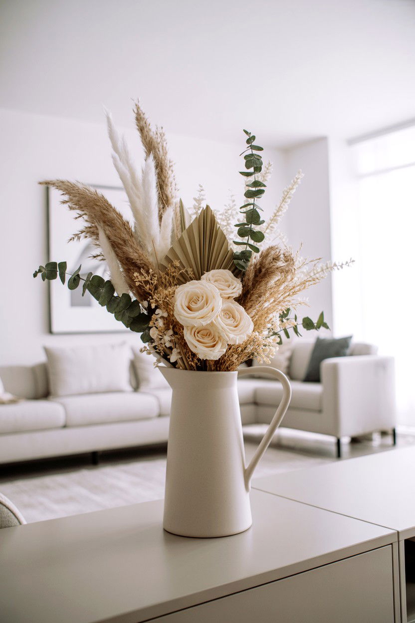 Dried Flower Bouquet - 25 Minimalist Valentine's Day Decor Ideas