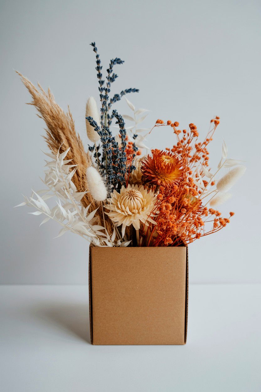 Dried Flower Box - 25 Valentine's Day Flower Box Ideas