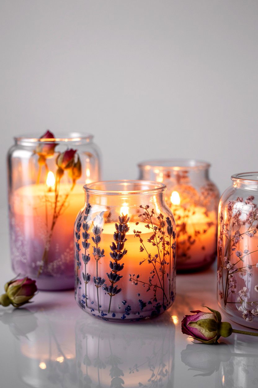 Dried Flower Candle Holders - 25 Valentine's Day Candle Display Ideas