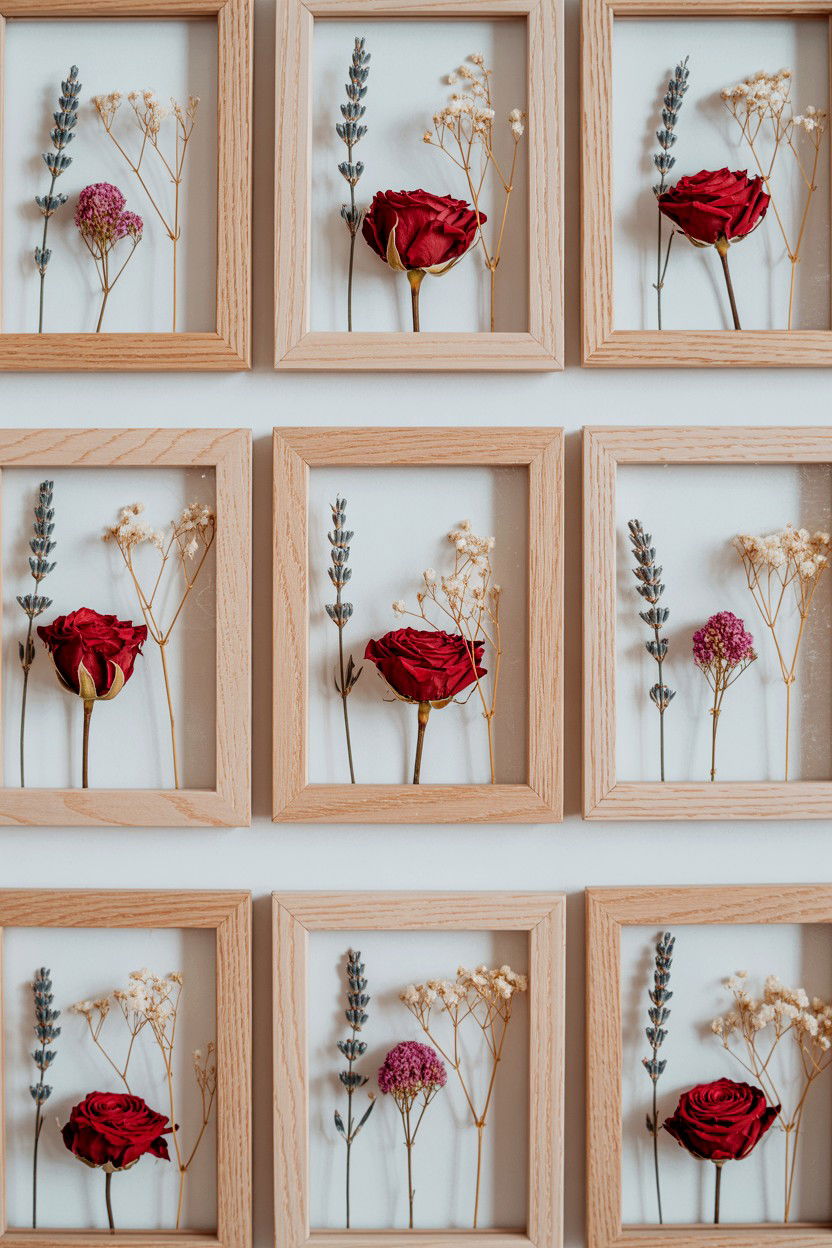 Dried Flower Frames - 25 Valentine's Day Gallery Wall Ideas