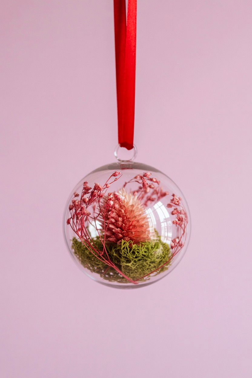 Dried Flower Hanging Ornament - 25 Valentine's Day Dried Flower Ideas