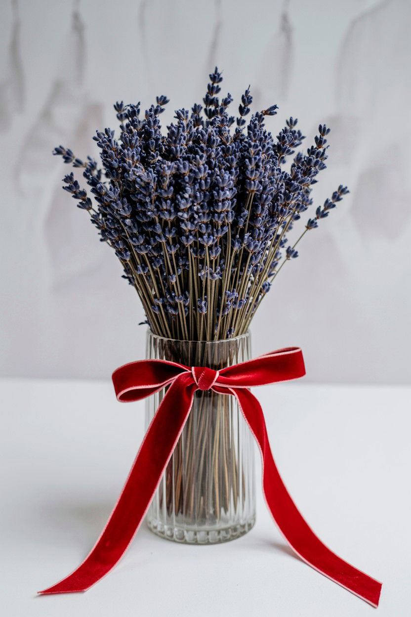 Dried Lavender Bundle - 25 Valentine's Day Flower Display Ideas