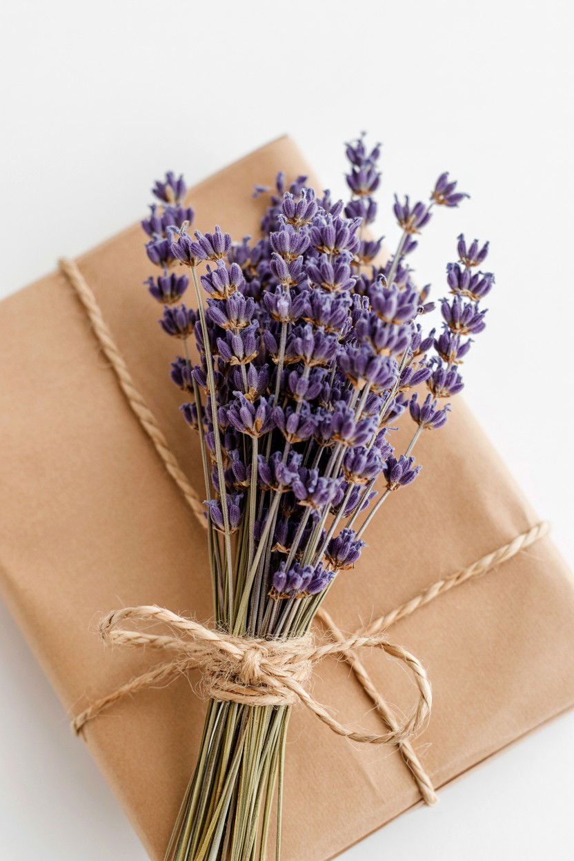 Dried Lavender Flower Garnish - 25 Valentine's Day Flower Wrapping Ideas