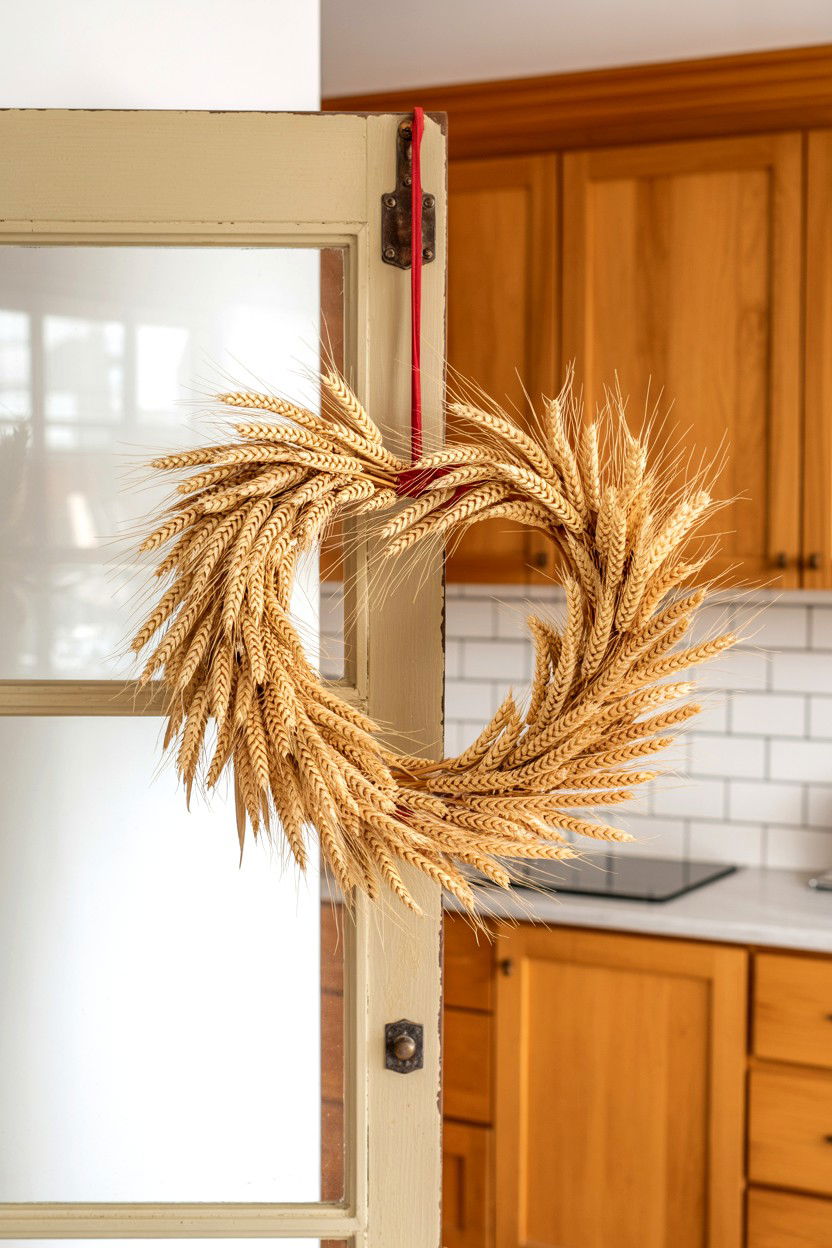 Dried Wheat - 25 Elegant Valentine's Day Wreath Ideas