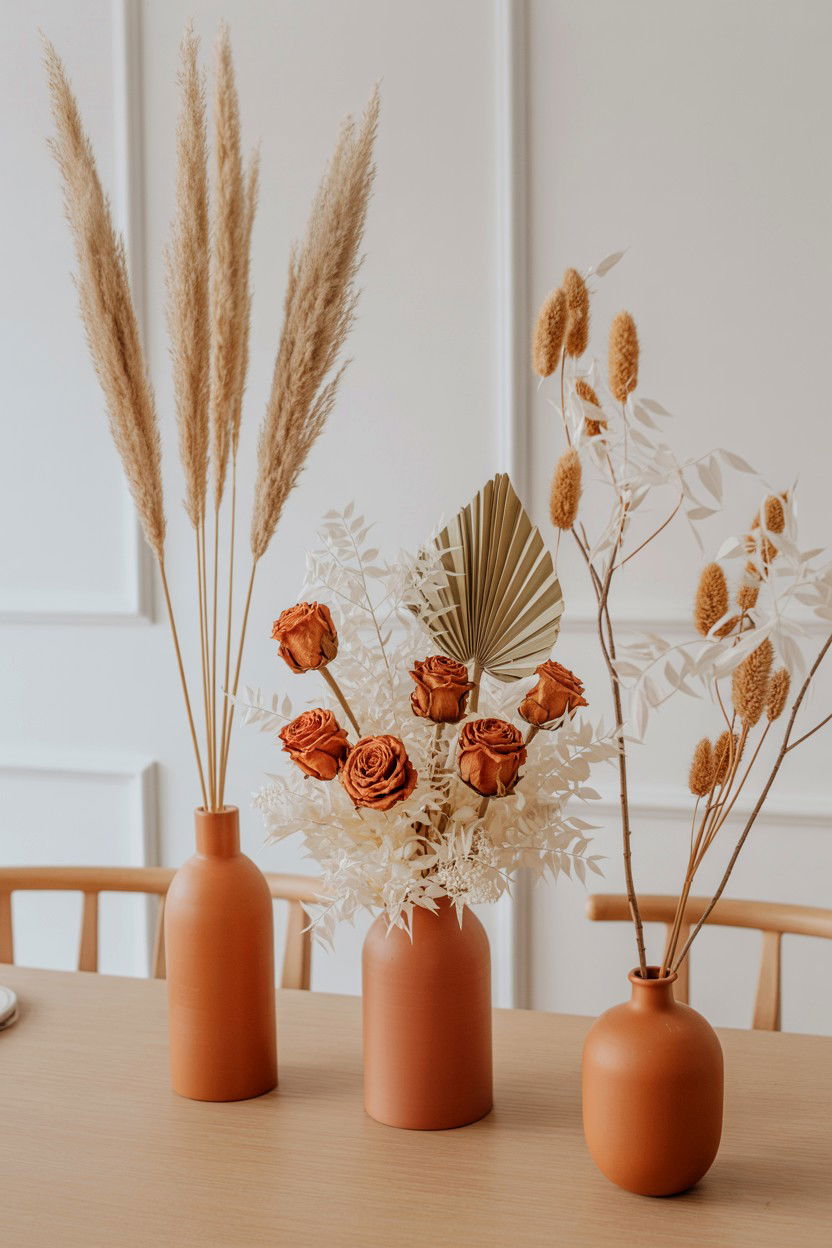 Dried floral arrangements - 25 Valentine's Day Dining Room Decor Ideas