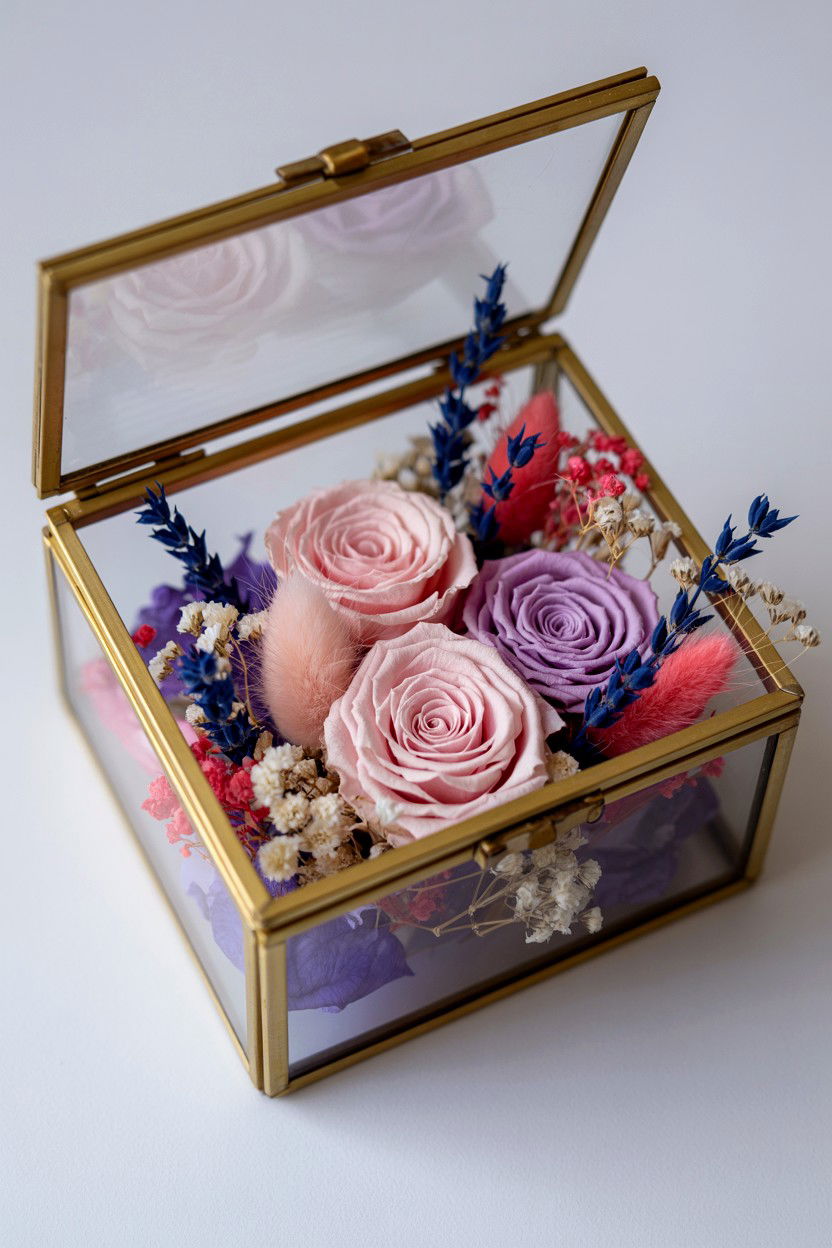 Dried flower box - 25 Valentine's Day Memory Box Ideas
