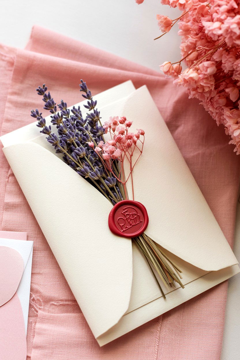 Dried flower invitation - 25 Valentine's Day Party Invitation Ideas
