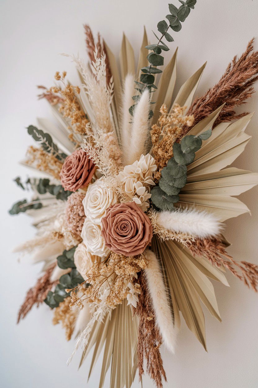 Dried flower wall