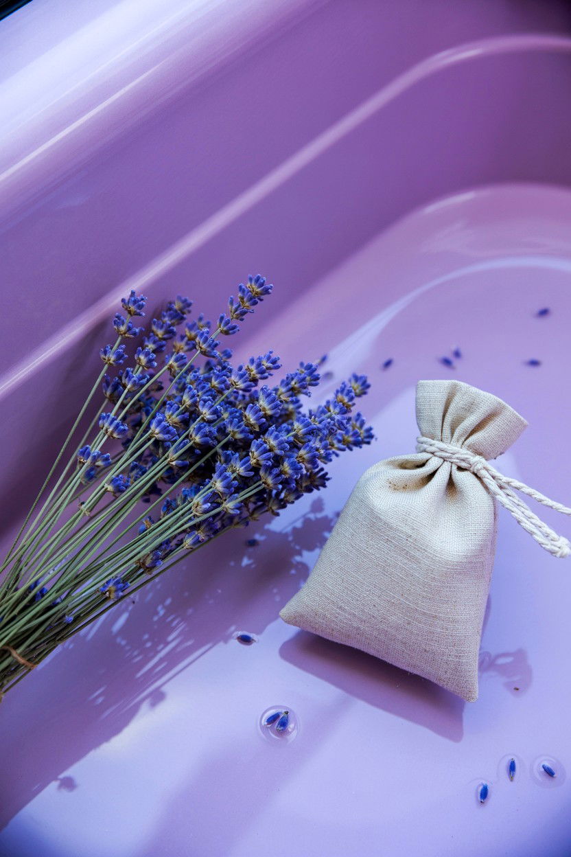 Dried lavender bath - 25 Valentine's Day Candle Lit Bath Ideas
