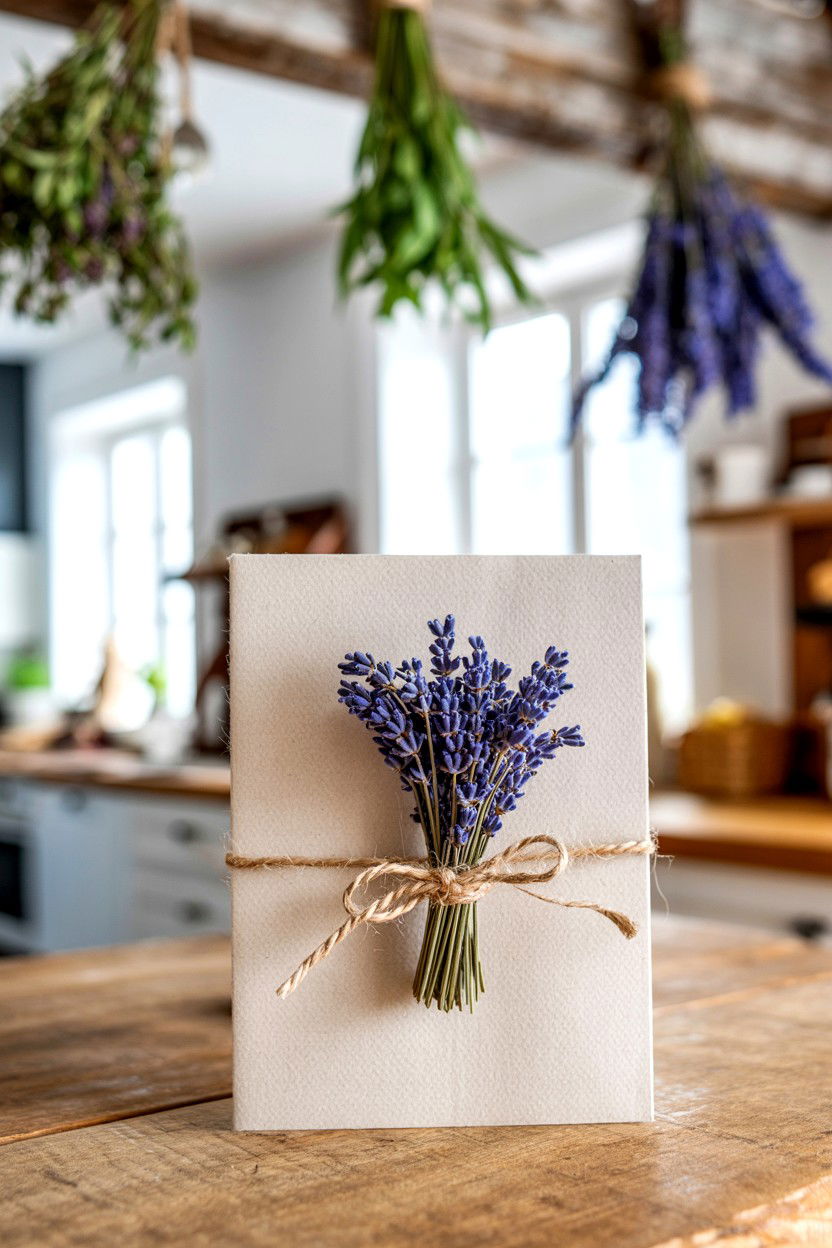 Dried lavender valentine card - 25 Cute Valentine's Day Card Ideas