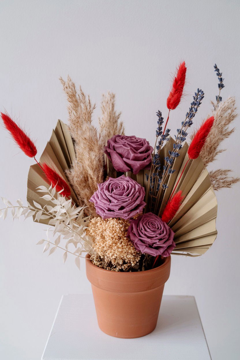 Dried rose arrangement - 25 Valentine's Day Rose Arrangement Ideas