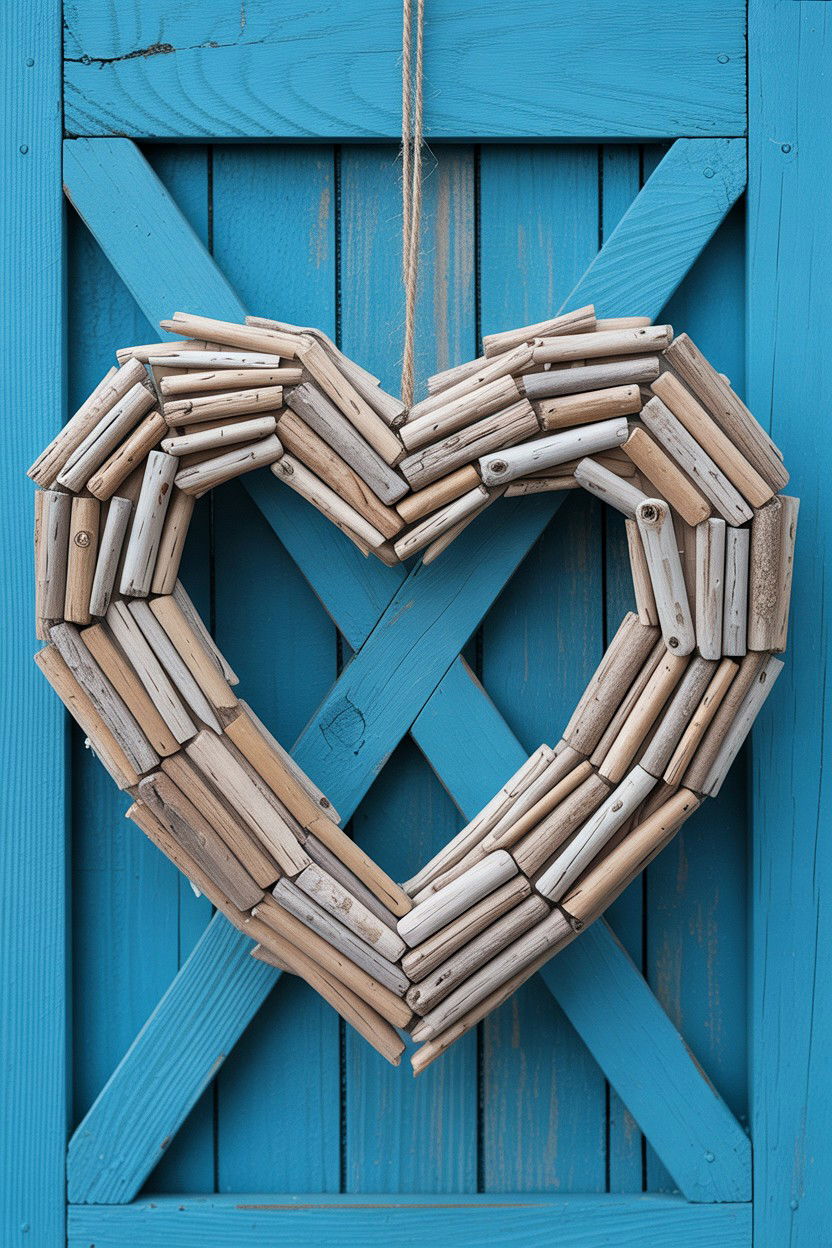 Driftwood Heart - 25 Heart Shaped Wreath Ideas