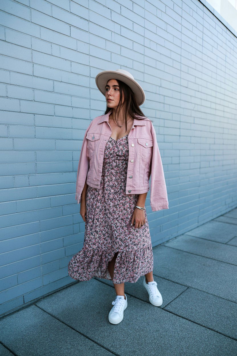 Dusty Pink Denim Jacket - 25 Valentine's Day Blush Looks