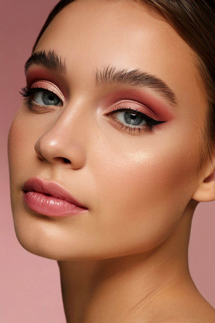 Dusty Rose Eyeshadow - 25 Pink Valentine's Day Makeup Looks