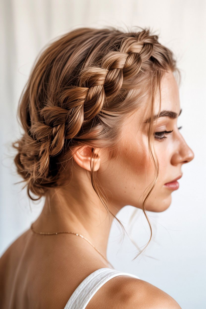 Dutch Braid Crown - 25 Valentine's Day Updo Ideas