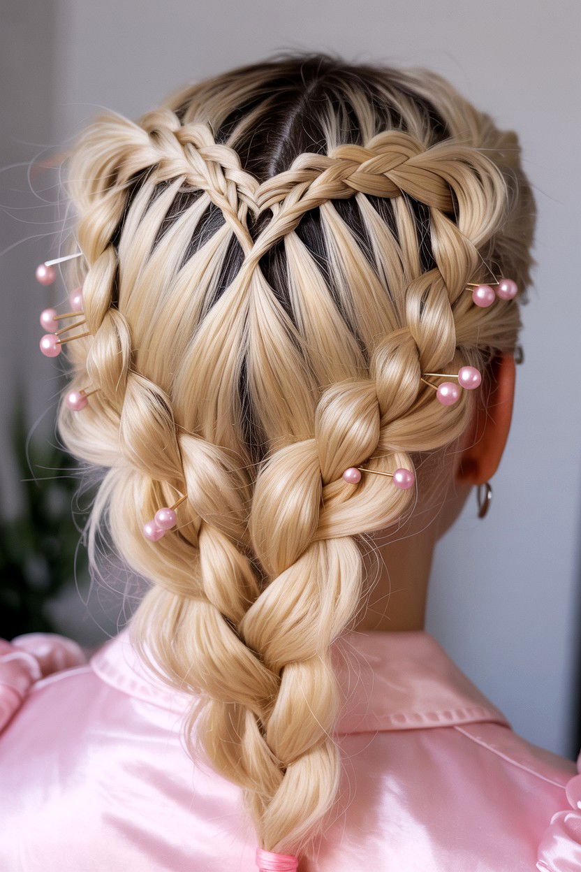 Dutch Heart Braid - 25 Heart Braid Valentine's Day Ideas
