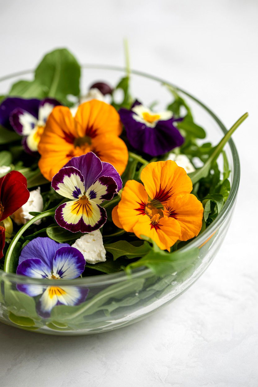 Edible Flower Salad - 25 Valentine's Day Ideas for Foodies