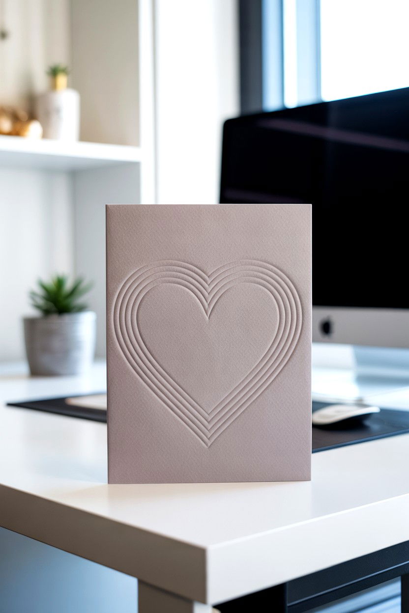 Embossed Heart Card - 25 Elegant Valentine's Day Card Ideas