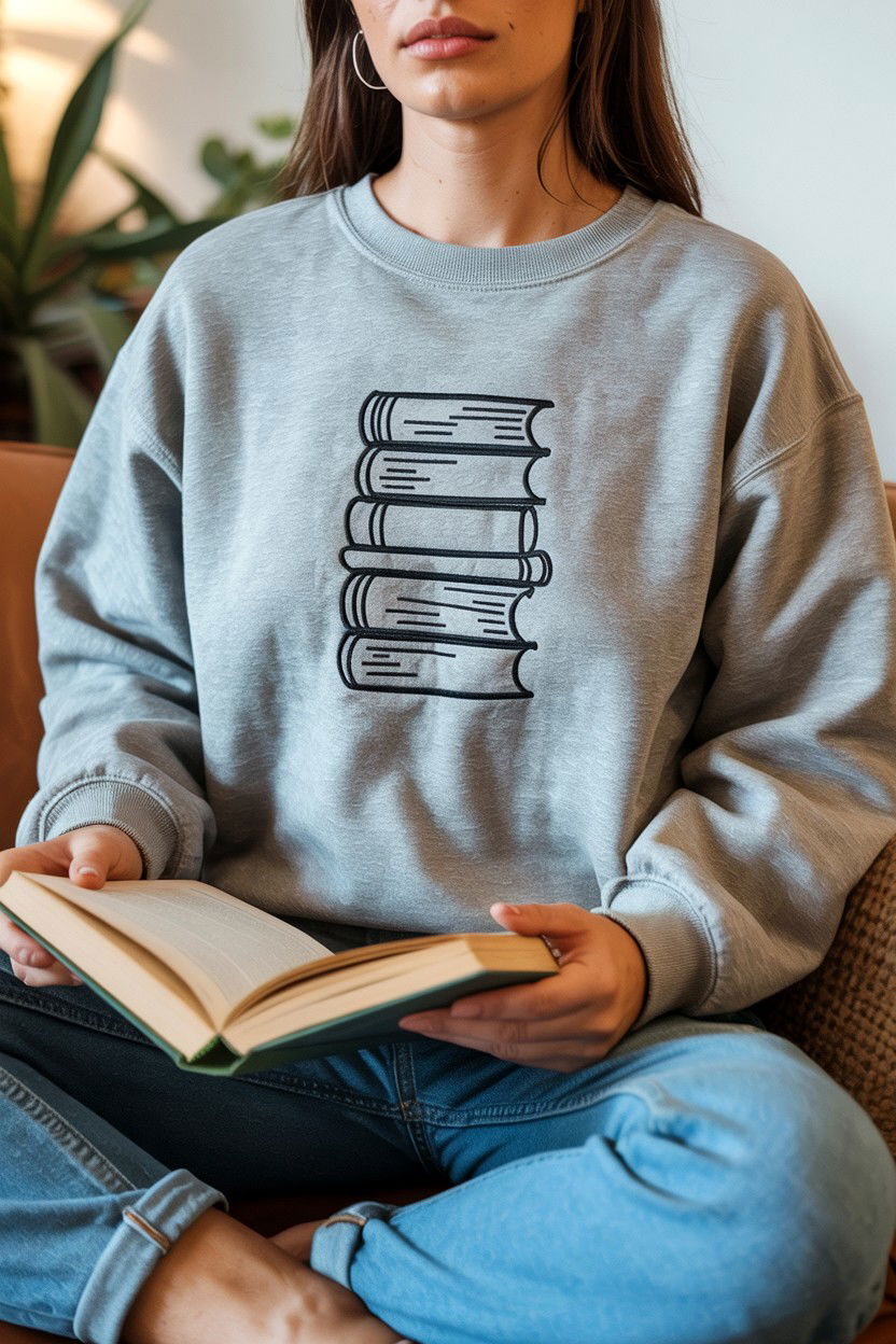 Embroidered Bookish Sweatshirt - 25 Book Lover Valentine's Day Gifts