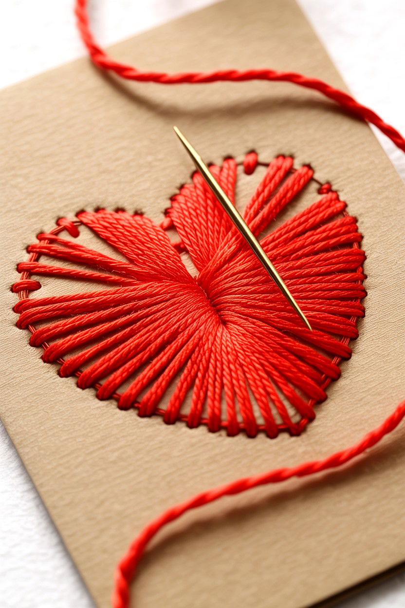 Embroidered Card - 25 Valentine's Day Card Ideas for Wife