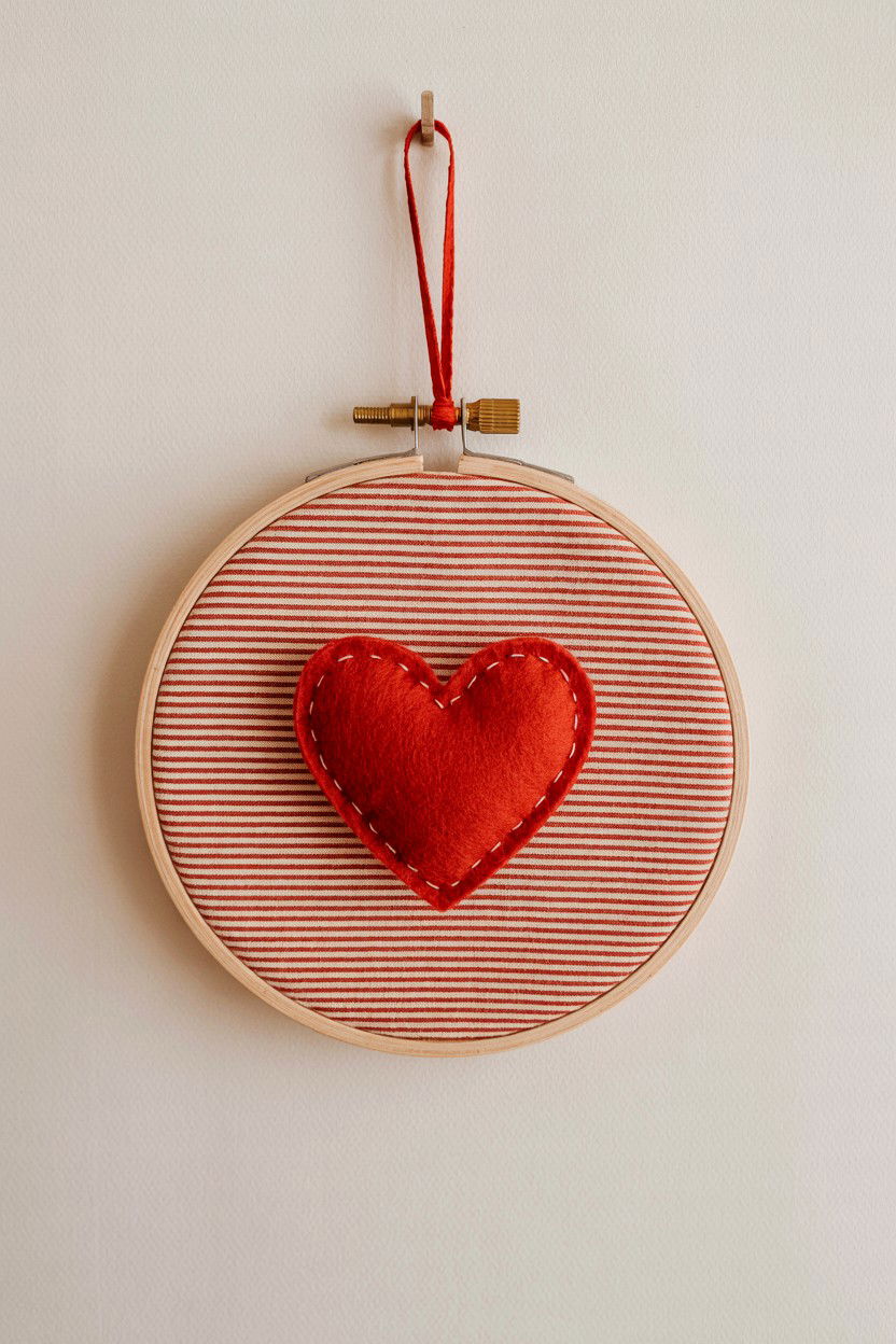 Embroidery Hoop Decor - 25 Rustic Valentine's Day Sign Ideas