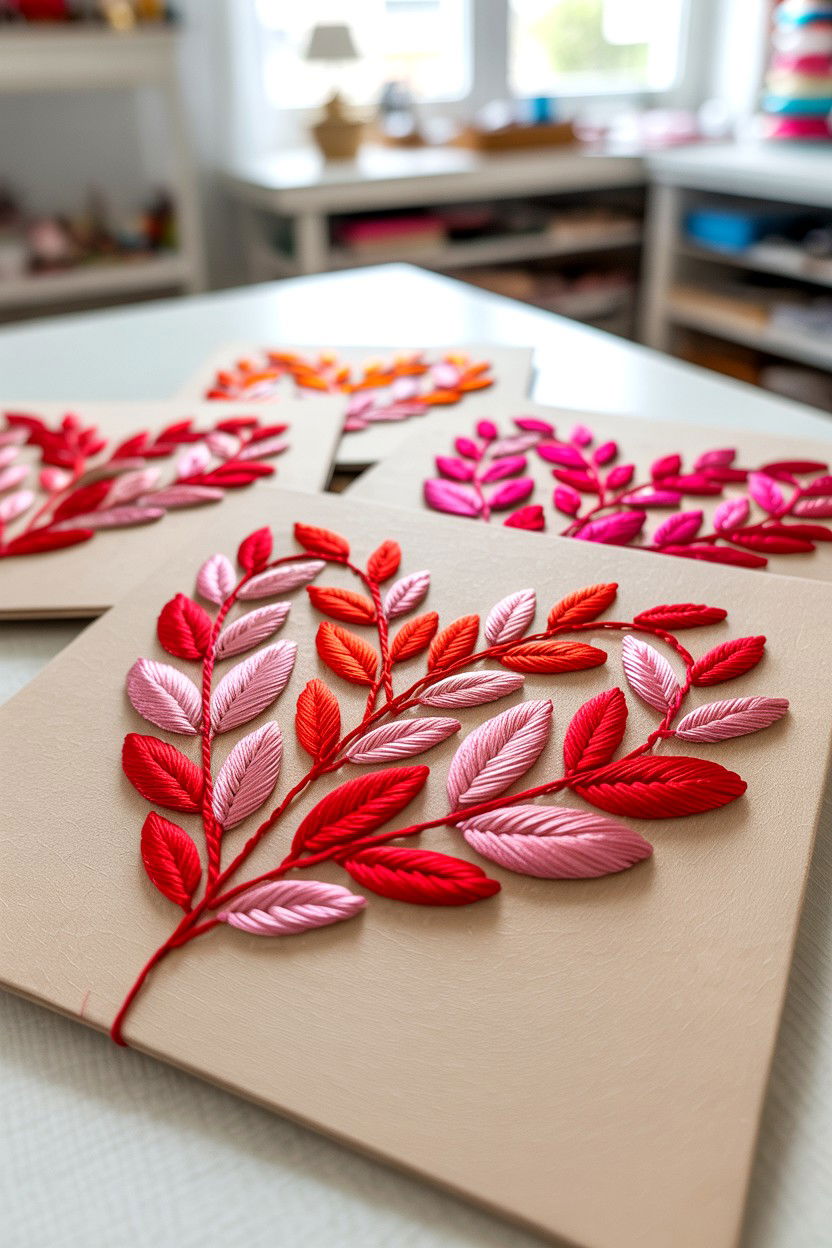 Embroidery on paper cards - 25 Creative Valentine's Day Card Ideas