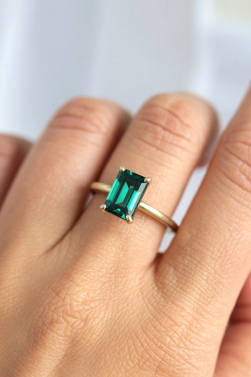 Emerald Cut Ring - 25 Valentine's Day Promise Ring Ideas