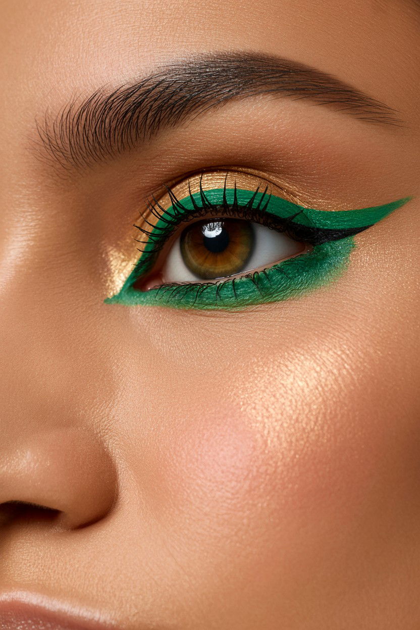 Emerald Green Pop - 25 Valentine's Day Makeup for Brown Eyes
