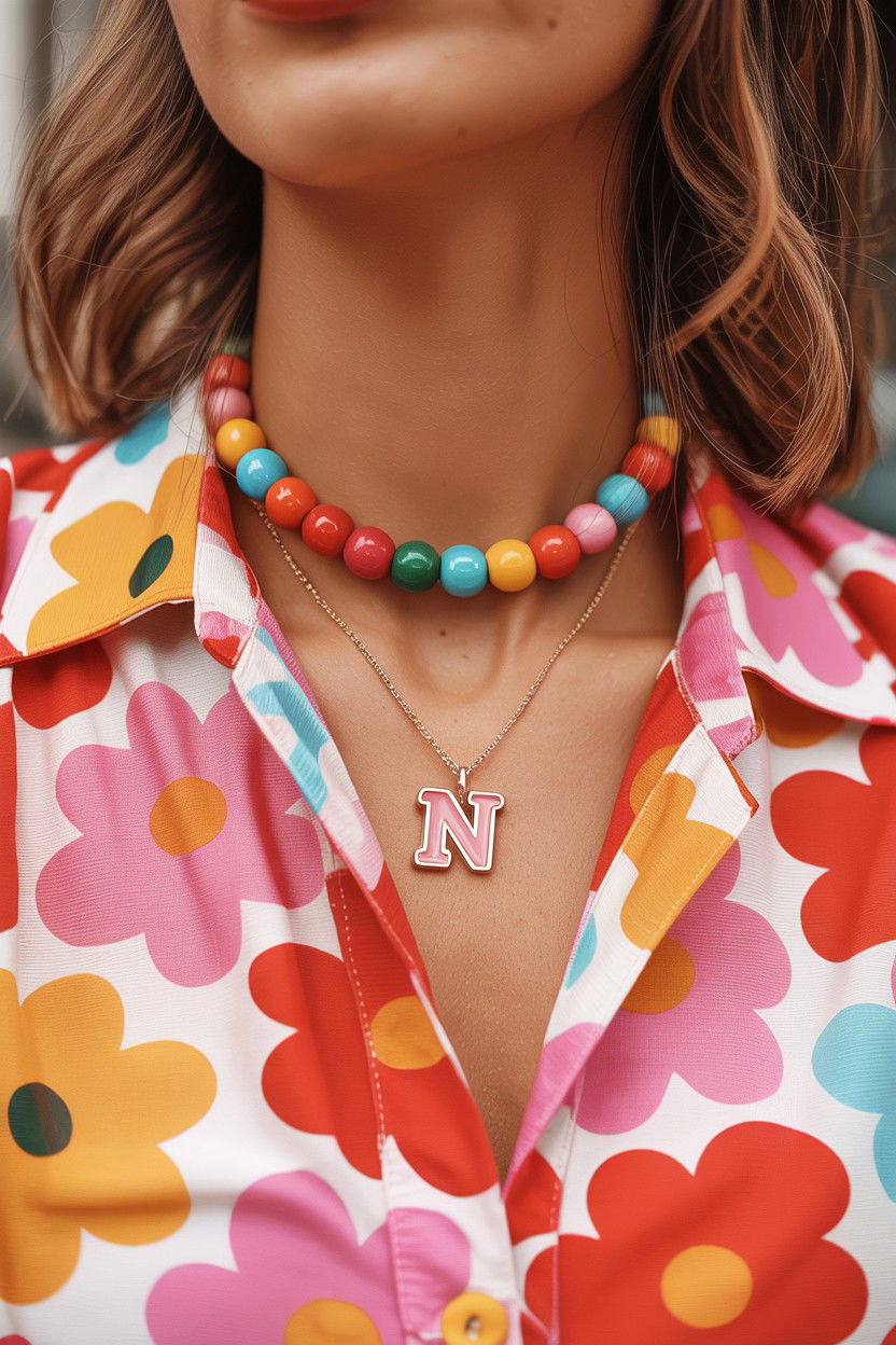 Enamel Initial Charm - 25 Valentine's Day Initial Jewelry Ideas