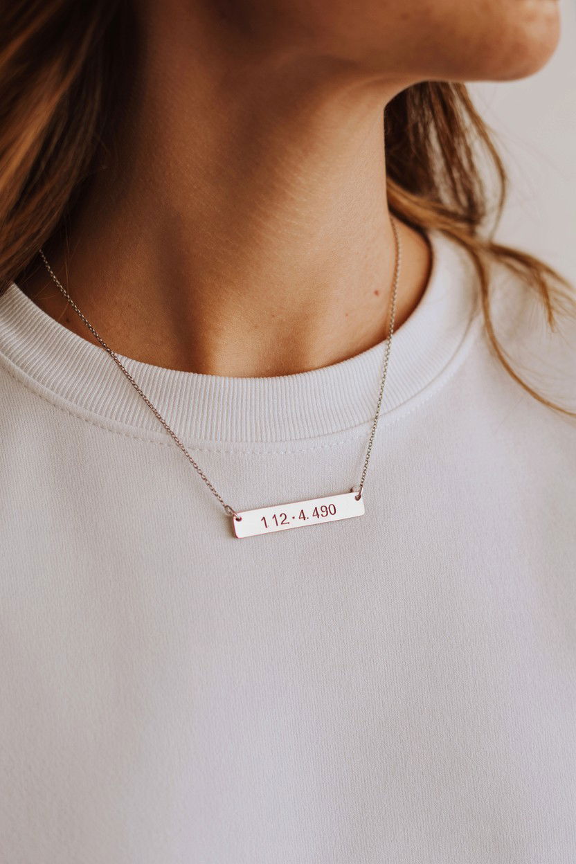 Engraved Coordinates Jewelry - 25 Valentine's Day Matching Jewelry Ideas