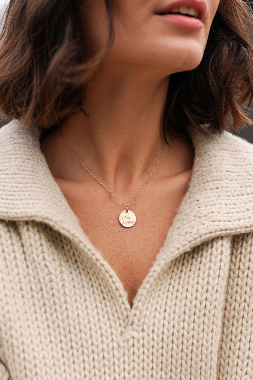 Engraved Disk Necklace - 25 Valentine's Day Necklace Ideas