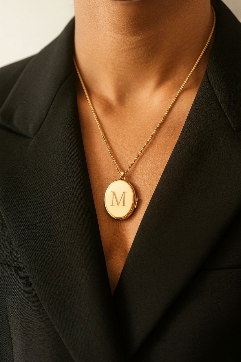 Engraved Initial Locket - 25 Valentine's Day Locket Ideas