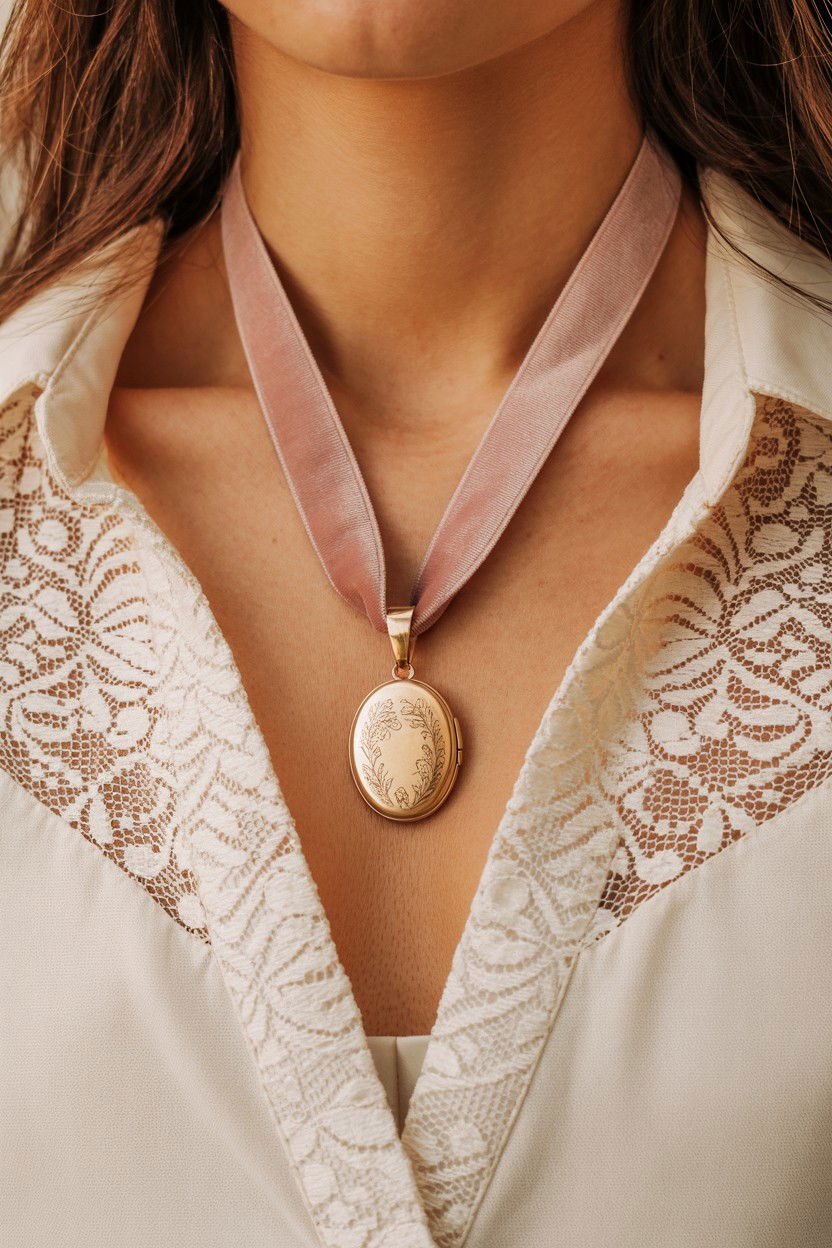 Engraved Locket Necklace - 25 Valentine's Day Jewelry Gift Ideas