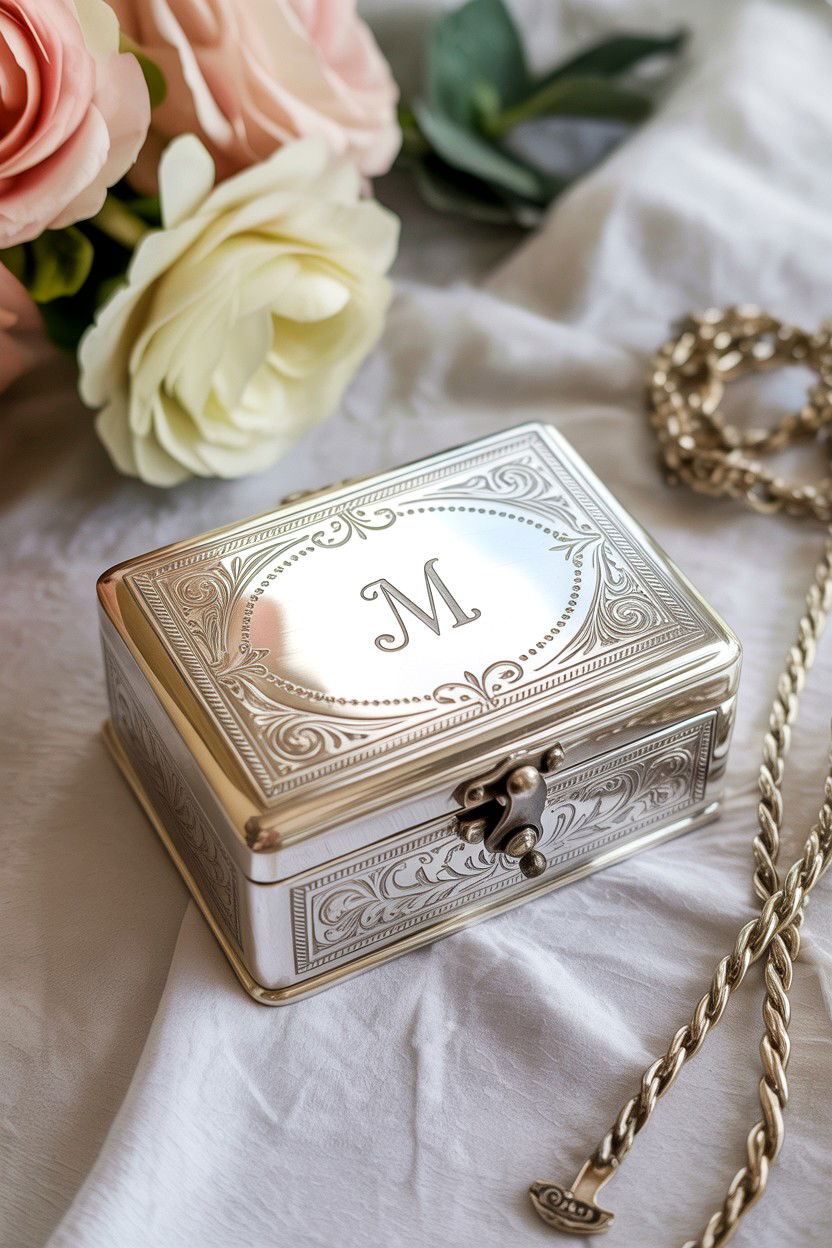 Engraved Silver Jewelry Box - 25 Valentine's Day Jewelry Box Ideas