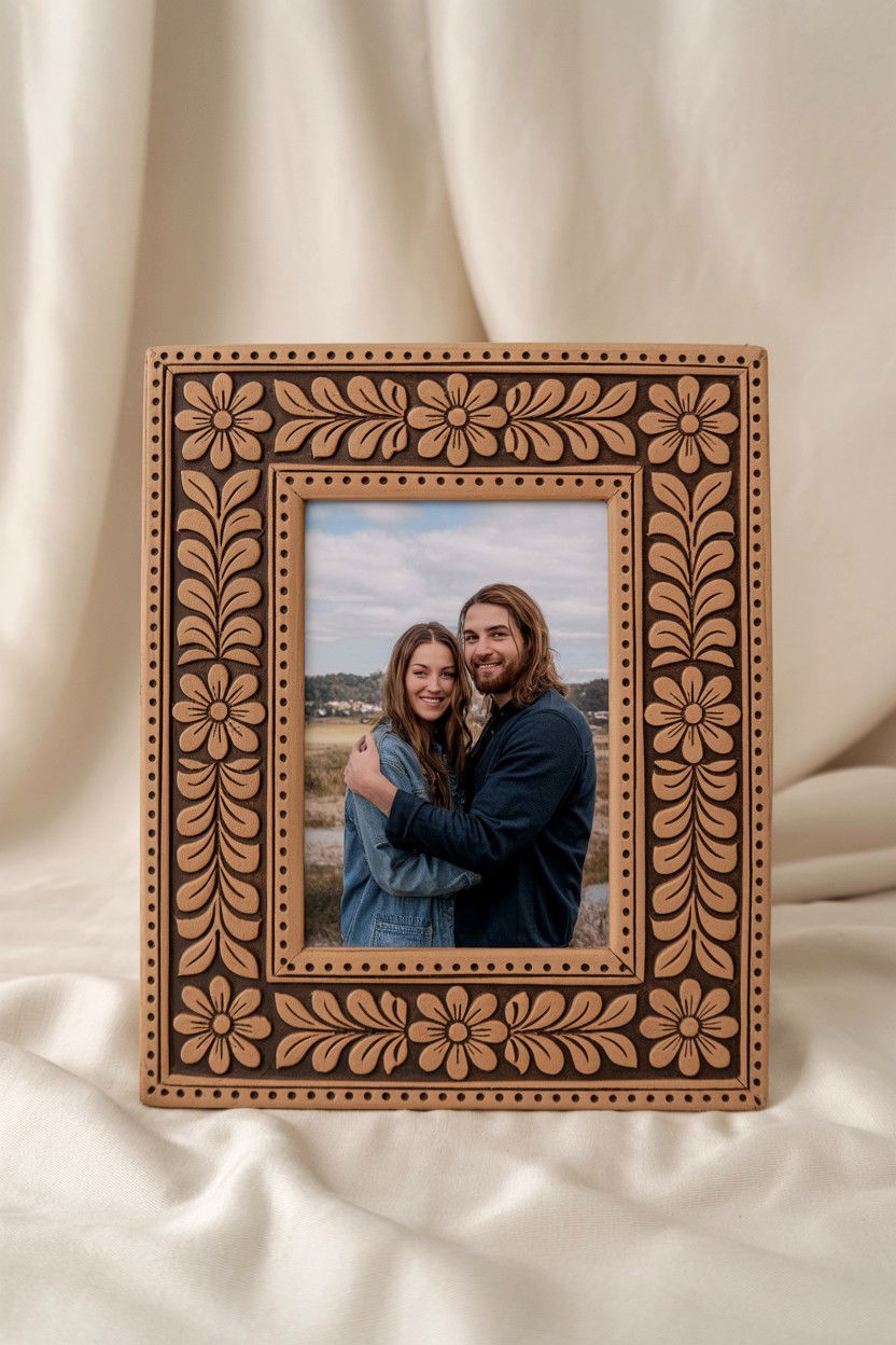 Engraved clay picture frame - 25 Valentine's Day Pottery Class Ideas