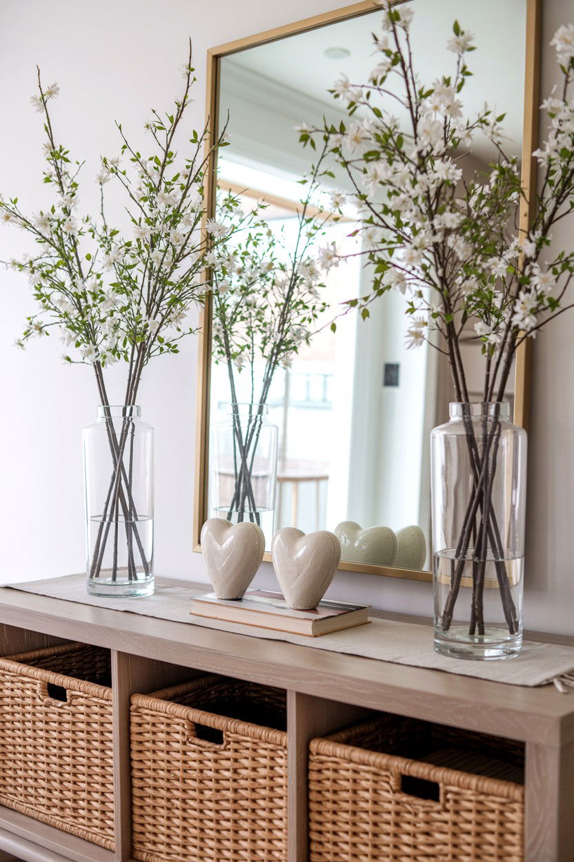 Entryway Console Table - 25 Valentine's Day Entry Way Decor Ideas