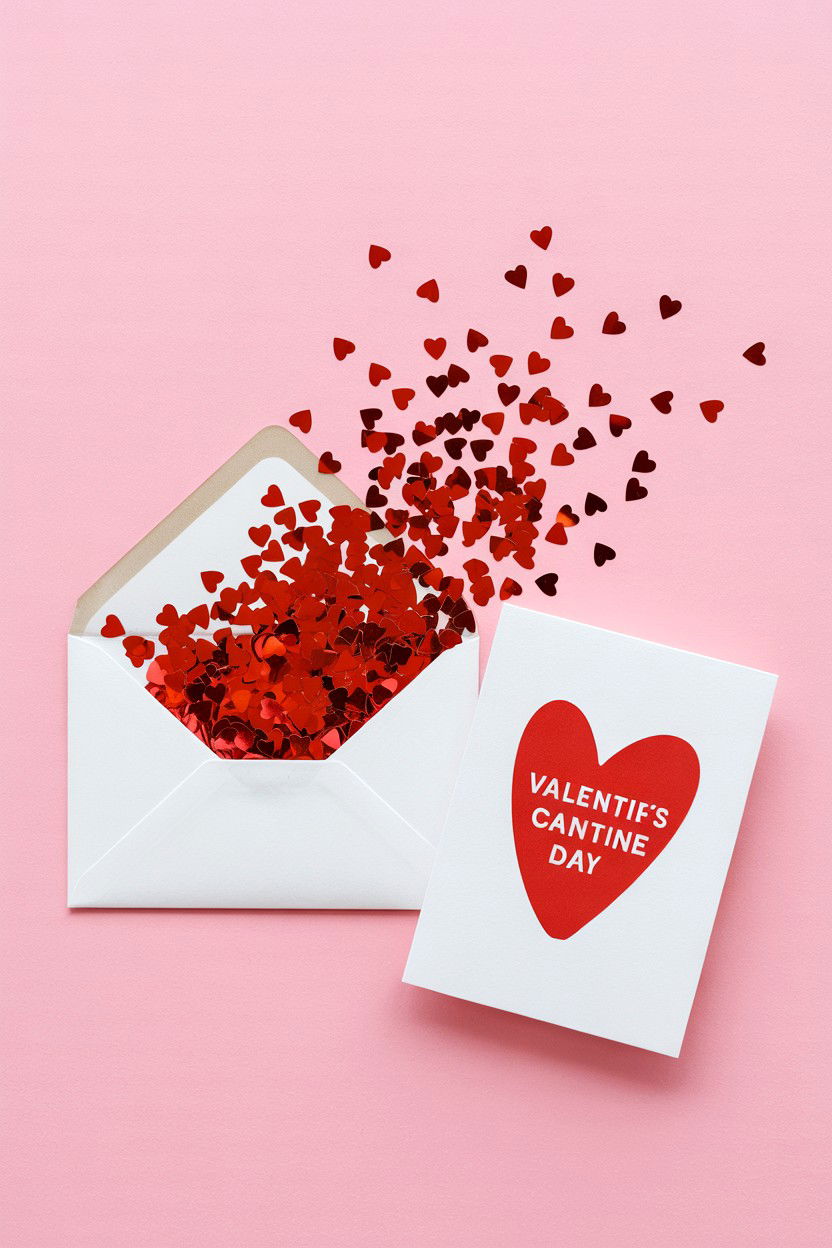 Envelope With Confetti Card - 25 Valentine's Day Card Ideas for Girlfriend
