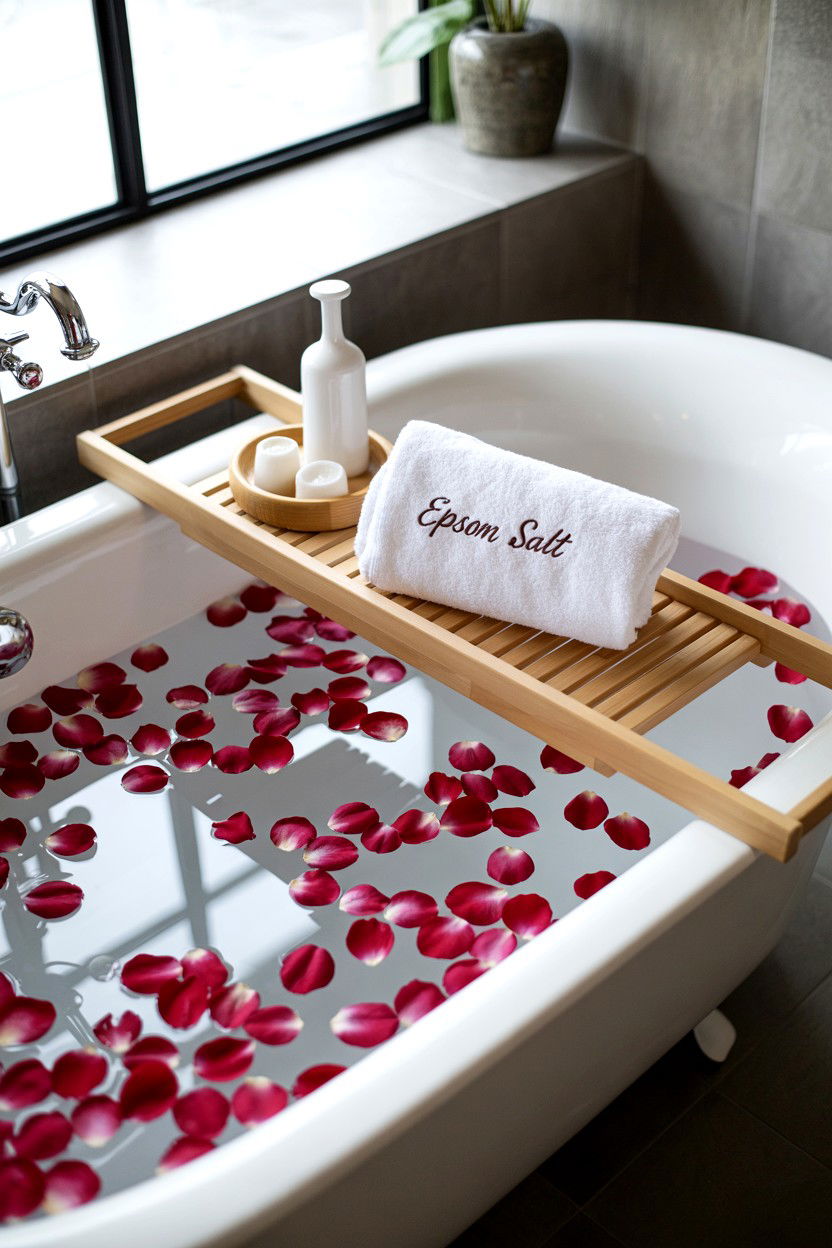 Epsom Salt Bath - 25 Valentine's Day Wellness Ideas