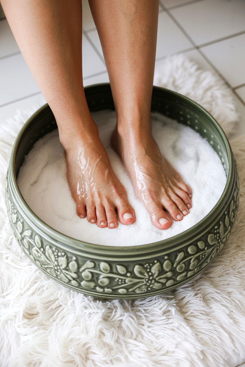 Epsom Salt Foot Soak - 25 Valentine's Day Bath Soak Ideas