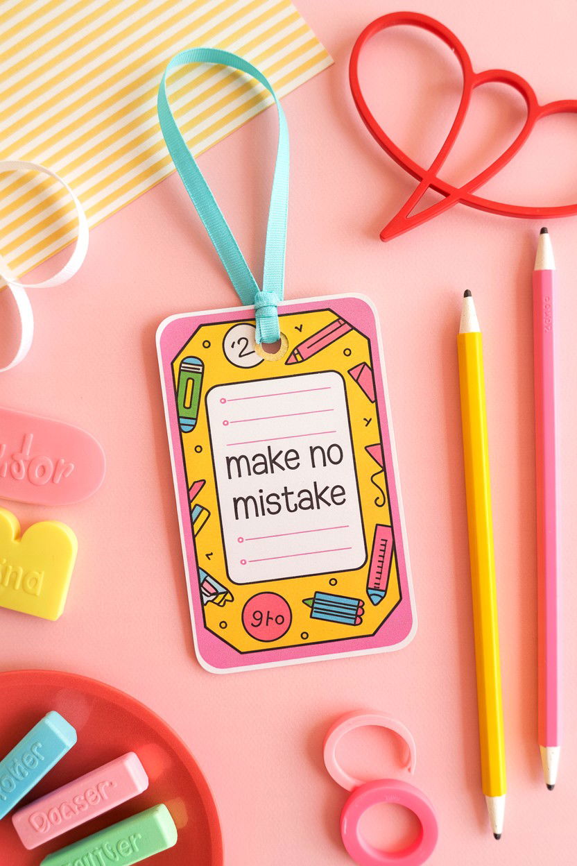 Eraser Teacher Valentine Tag - 25 Valentine's Day Teacher Gift Tag Ideas