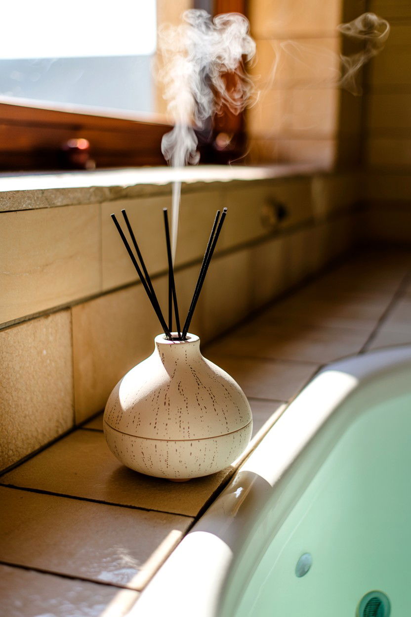 Essential oil diffuser bath - 25 Valentine's Day Candle Lit Bath Ideas