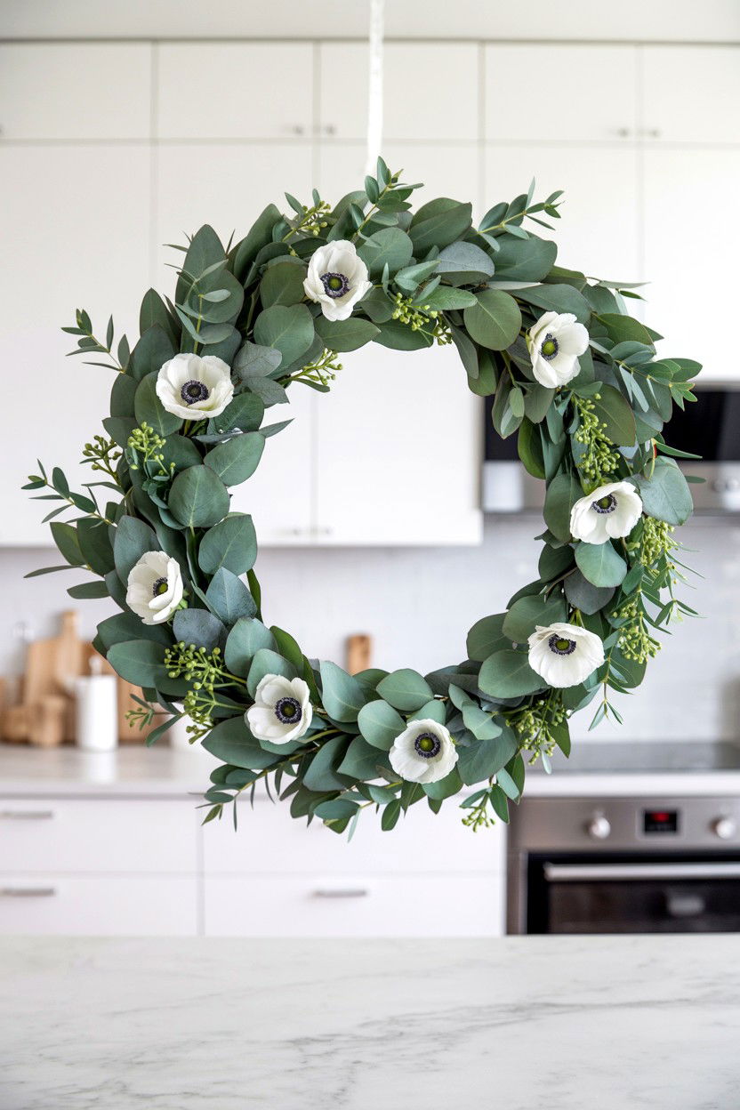 Eucalyptus Wreath White Flowers - 25 Eucalyptus Valentine's Day Wreath Ideas