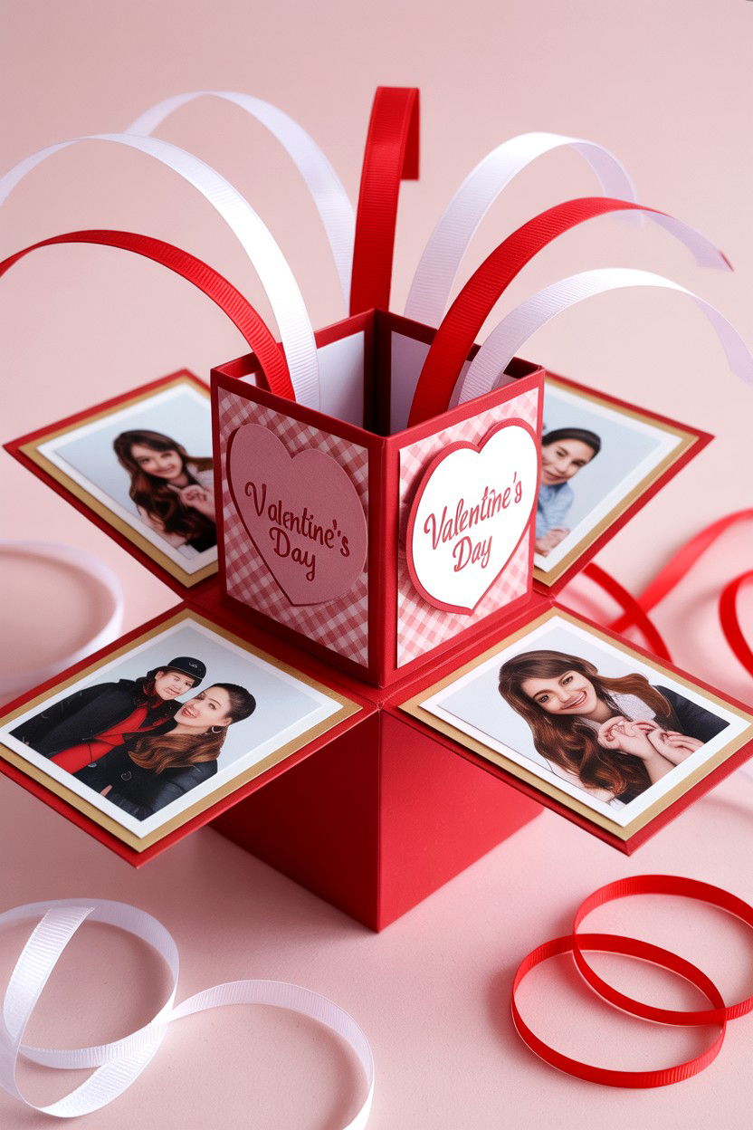 Explosion Box Card - 25 Valentine's Day Card Ideas for Boyfriend