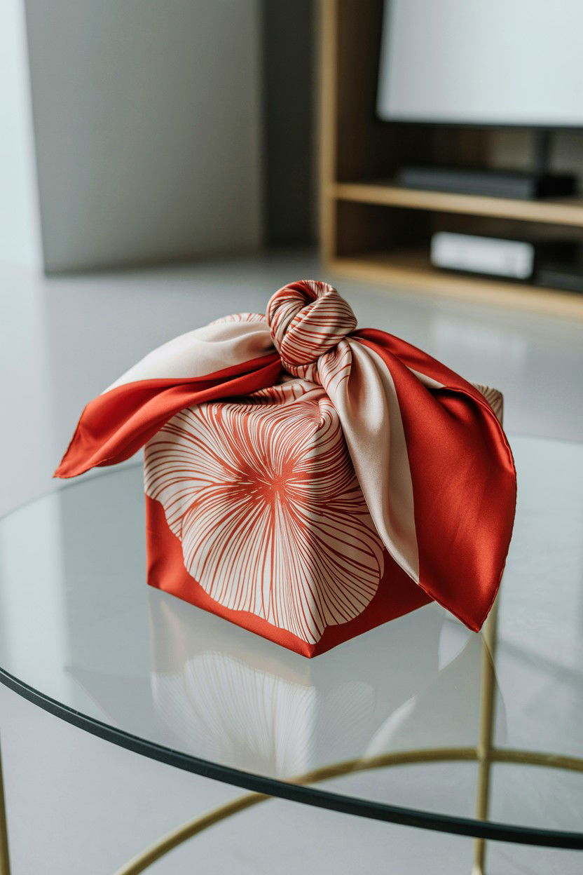 Fabric Furoshiki Wrap - 25 Valentine's Day Gift Wrapping Ideas