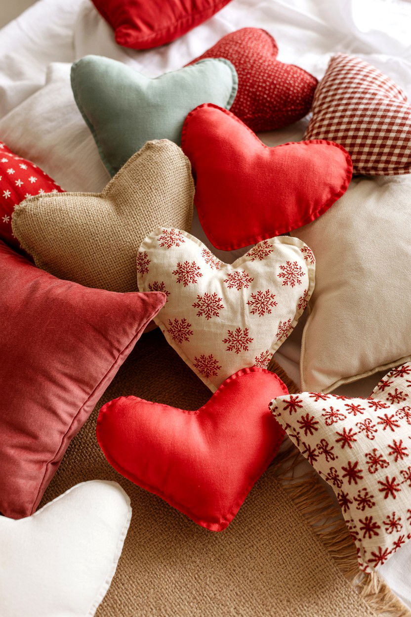 Fabric heart decor - 25 Valentine's Day Kitchen Tiered Tray Ideas